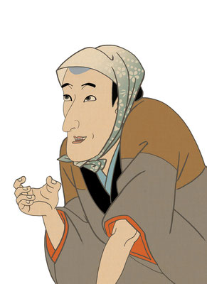 そば屋　男梅サワー広告用イラスト