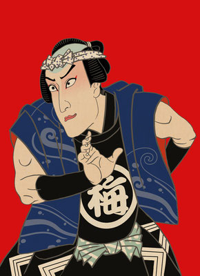 飛脚　男梅サワー広告用イラスト
