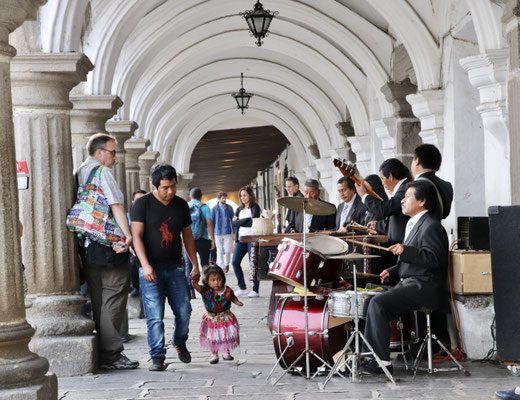 On the main plaza they played their traditional music