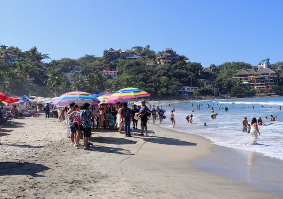Sayulita Beach full right to the water, if it wasn't for that I would have gone for a surf session