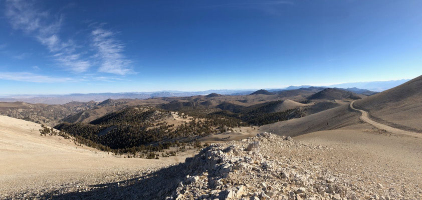 We drove up the dirt road right to the top...