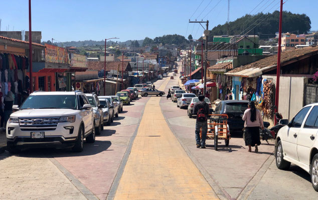 looking down the street of Chamula