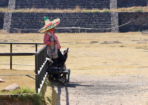 Many Mexicans like this guy sold souvenirs to the tourists