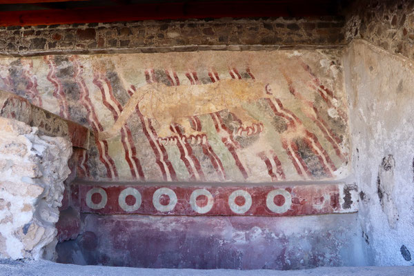 ..an ancient painting of a jaguar...god knows how this could have survive so many years to be seen by our eyes today