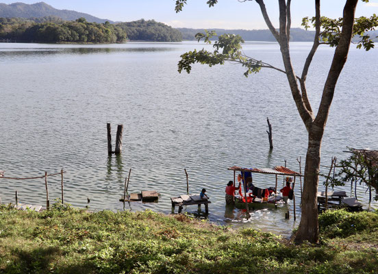 Our first stop at a lake for breakfast - here we see the women washing their clothes