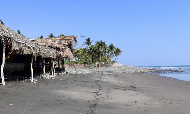 The black sand beach just a few steps away..