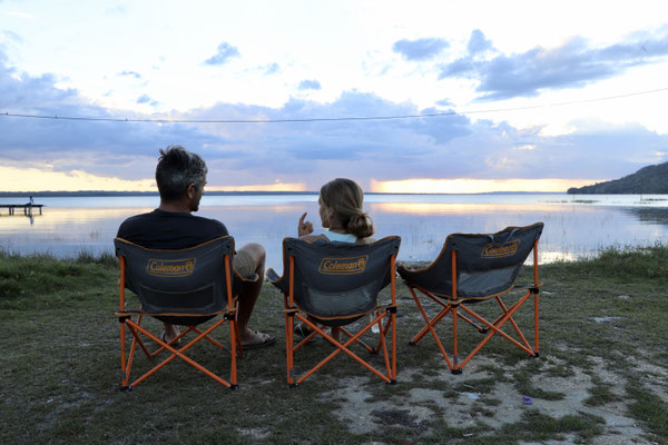 After a 4.5 hour trip through Tikal we were glad to rest back in our camping chairs down at Lago Peten Itza