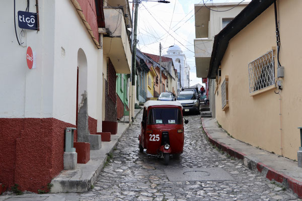The narrow streets of the old Town of Flores