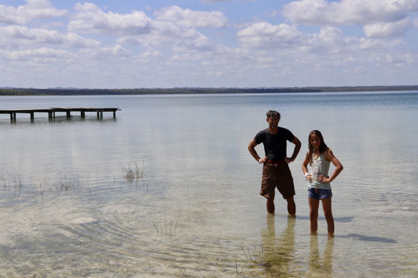 Next morning we decided to go for a swim like a Guatemalan with our clothes.. 
