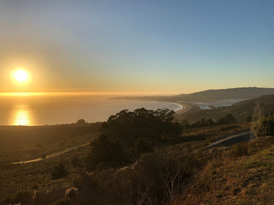Sunset on the way down to the beach looking for the next possible overnight stop