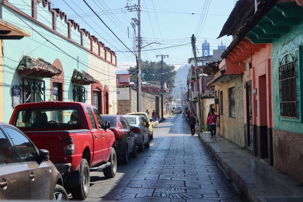 At last we arrive after one day of driving in the town of San Cristobal the streets here are all one way and really narrow we were so glad to have a "small" camper..