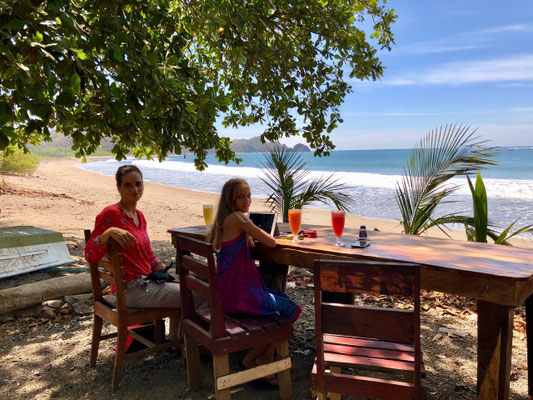 ..with a lovely view over the beach