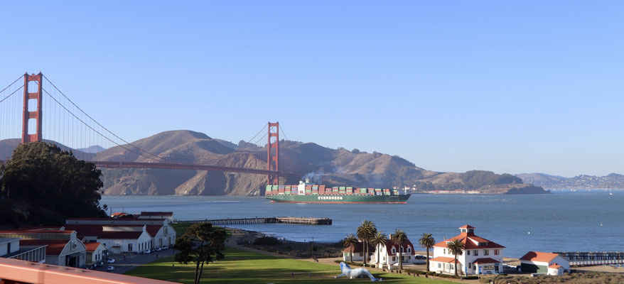 this picture was a lucky shot straight out of our truck as we head to cross the golden gate bridge north