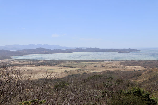 Looking down into Bahia de Salinas from La Cruz on the north west pacific coast of Costa Rica