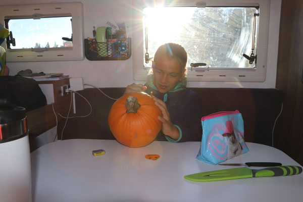 Lynn preparing for Halloween