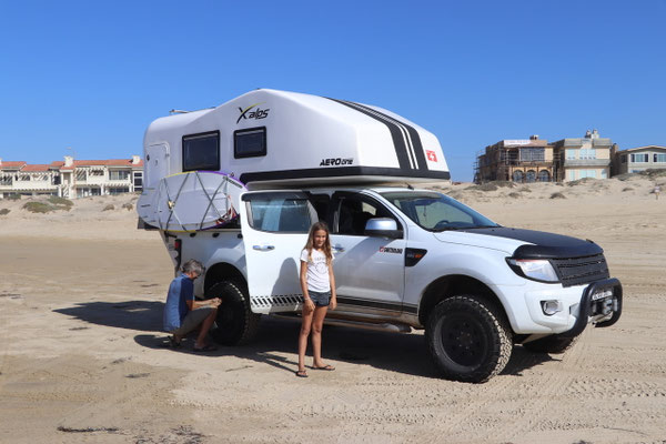 Arrival in Oceano Beach...just to be on the safe side....tire deflation!