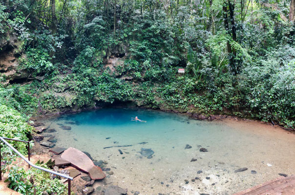 This is where they got the name blue hole - it's a cenote an underground waterhole