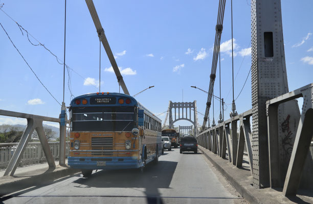 The traditional old school bus you see all over central America - what would they do without it?