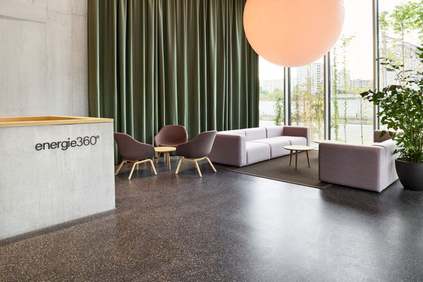 Empfang und Büroraumlichkeiten von Energie 360° AG in Zürich Altstetten