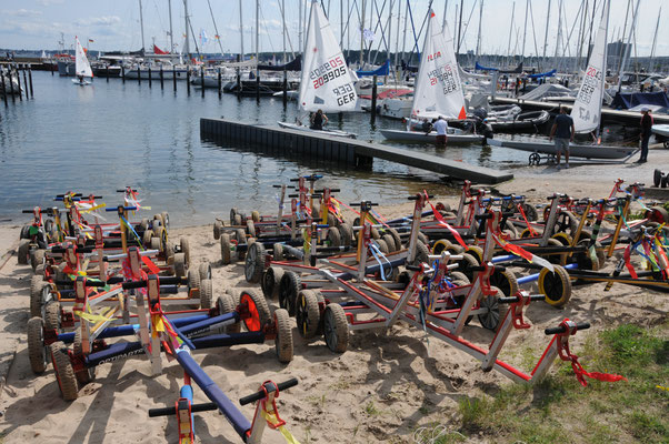 Ein kleiner Teil der sortiert? geparkten Trailer