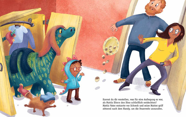 "Der Recyclosaurus" Bilderbuch, CalmeMara-Verlag 2024, Innenillustration