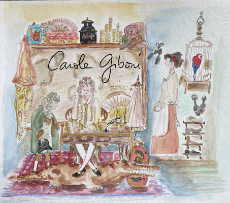 Fable de La FOntaine Le Savetier et le Financier, aquarelle de Carole Giboni