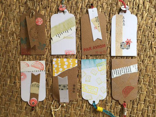 Etiquettes mixed  médiacréation originale cadeau livraison gratuite origami artisan aquarelle collage dessin page de livre tampon fleurs séchées népal japon chine coloré calendrier magnet miroir guirlande personnalisé poésie objet unique carole giboni gau
