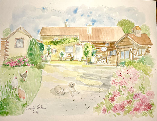 Aquarelle personnalisée Carole Giboni