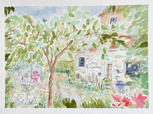 solutré gîte aquarelle 