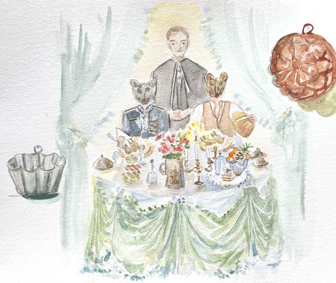Le Rat des Villes et le Rat des Champs, illustration Carole Giboni ©