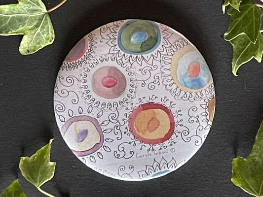 Magnet miroir carole giboni aquarelle origami dessin artiste peintre