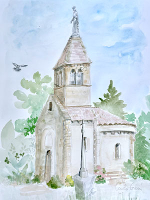 aquarelle le vieux bourg