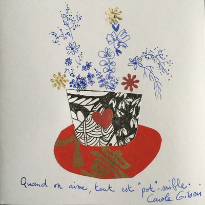 Carole Giboni atelier éditeur édition artiste carte d'art carte artisanale carte d'artiste carte faite main carte fabrication française made in france bourgogne créateur créatrice création originale cadeau origami artisan aquarelle collage dessin 