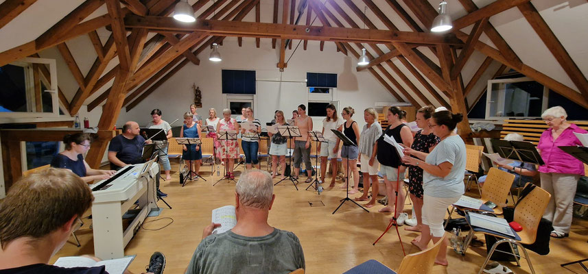 Chorprobe im Farrenstall