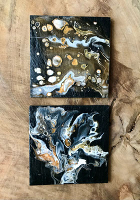 Pouring Art - onderzetters 10 x 10 cm