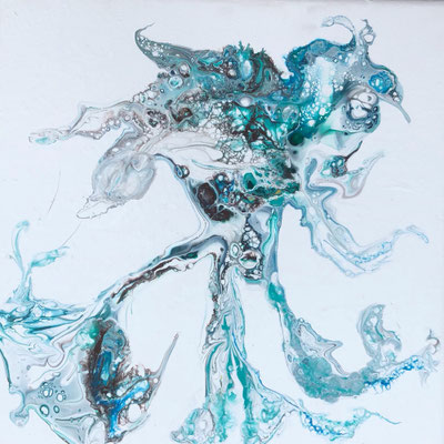 Pouring Art - Schilderij 20 x 20 cm 