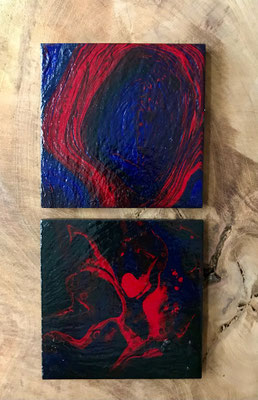 Pouring Art - onderzetters 10 x 10 cm