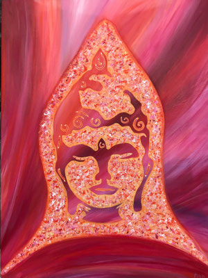 Schilderij vrouwelijke BOEDDHA 60 x 80 cm