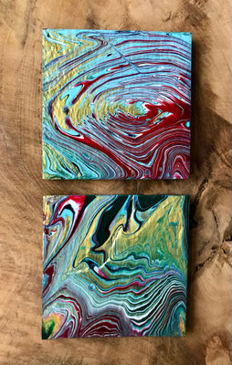 Pouring Art - onderzetters 10 x 10 cm