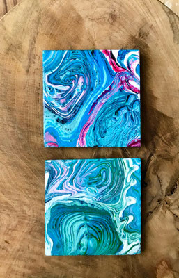 Pouring Art - onderzetters 10 x 10 cm