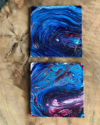 Pouring Art - onderzetters 10 x 10 cm