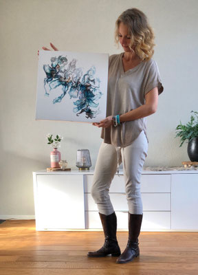 Pouring Art 3D Schilderij 50 x 50 cm