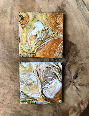 Pouring Art - onderzetters 10 x 10 cm