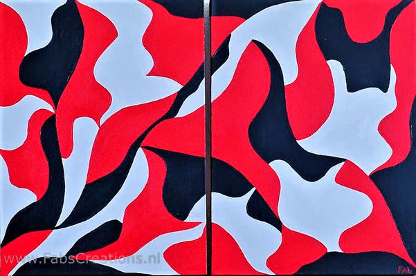 3D Schilderij 2-luik THE OPPOSITE 2 x 30 x 40 cm