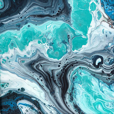 Pouring Art - Schilderij 20 x 20 cm