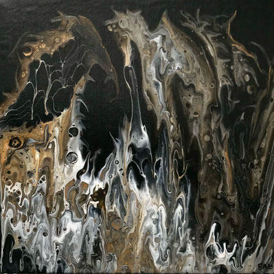 Pouring Art - schilderij 30 x 30 cm