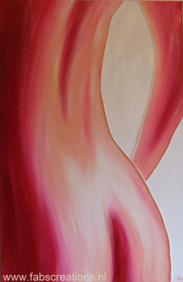 Schilderij pink NUDE 70 x 115 cm 