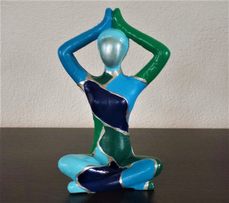 Yoga blauw/groen - 10 x 18 cm