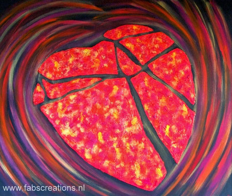 3D Schilderij BITS OF PIECES  120 x 100 cm gebroken hart - broken heart 