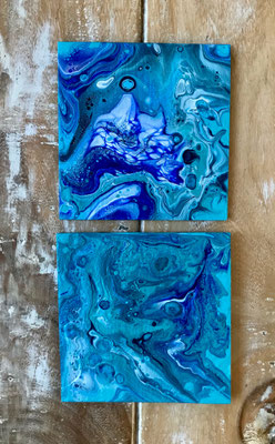 Pouring Art - onderzetters 10 x 10 cm